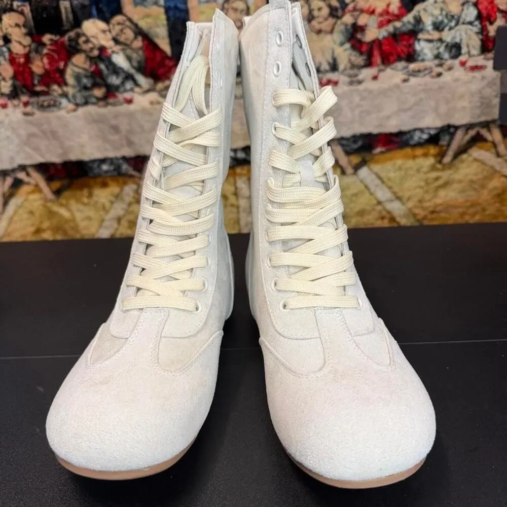 Unbranded Men's Cream and White Boots
